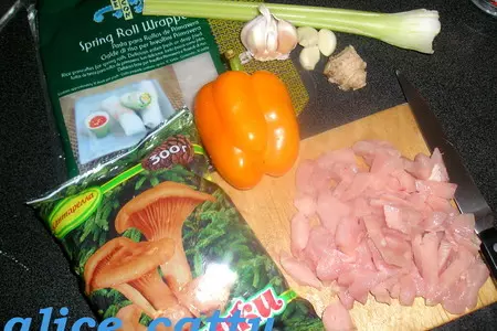Рисовые конвертики с куриной грудкой: шаг 1