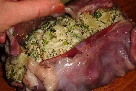 Фаршированное седло кролика: шаг 3