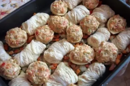 Голубчики из китайской капусты+куриные котлетки на картофельных подушечках (фарш экспериментальный): шаг 6