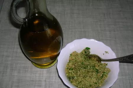 Салат из печеных баклажанов с грецкими орехами и травами по-гречески: шаг 5