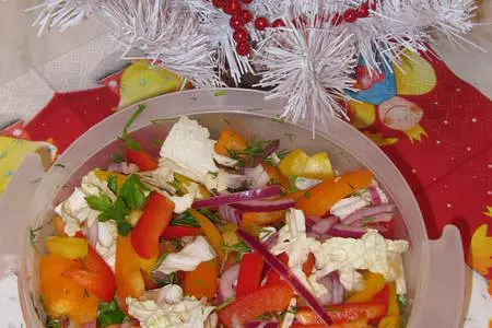 Салат овощной по-китайски с копченой курочкой: шаг 1