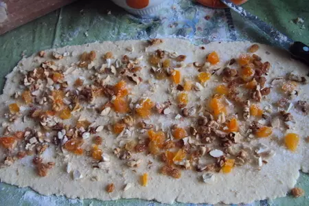 Творожное печенье "готто" с курагой и орехами: шаг 4