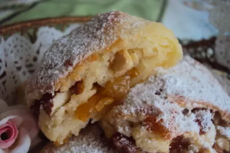 Творожное печенье "готто" с курагой и орехами: шаг 7