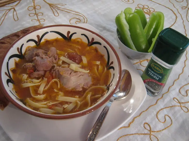 Суп мясной  "первый снег": шаг 4