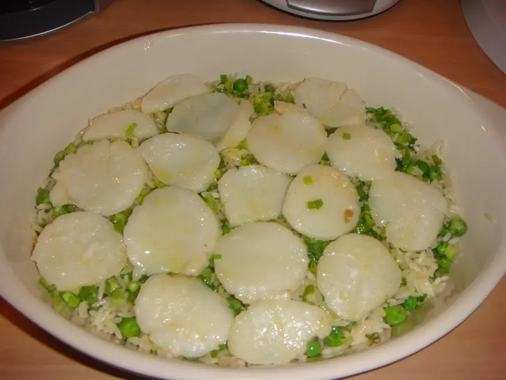 Морской гребешок на рисовой подушке с мисо-соусом: шаг 6
