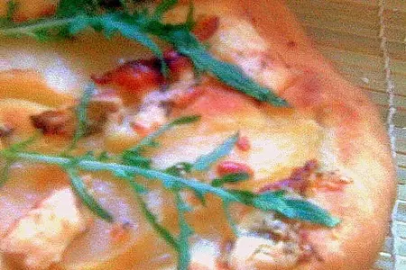 Лепешка с грушей, сыром dorblu и рукколой.: шаг 6