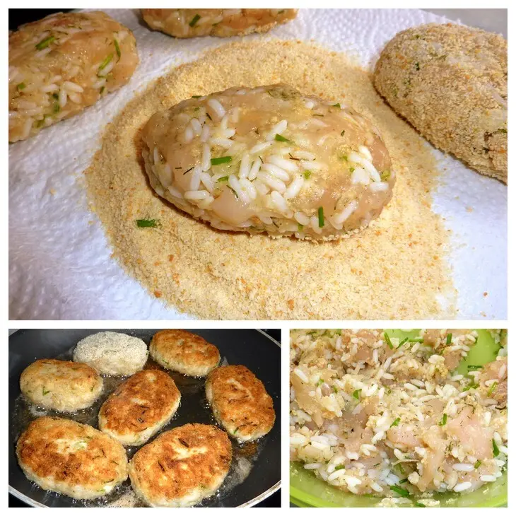 Котлеты с рисом, из рубленного мяса: шаг 2