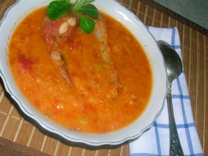 Густой чечевичный суп с копчеными свиными ребрышками: шаг 8