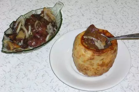 Рыбный бочонок с грибами: шаг 8