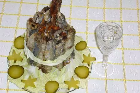 Рыбный бочонок с грибами: шаг 10