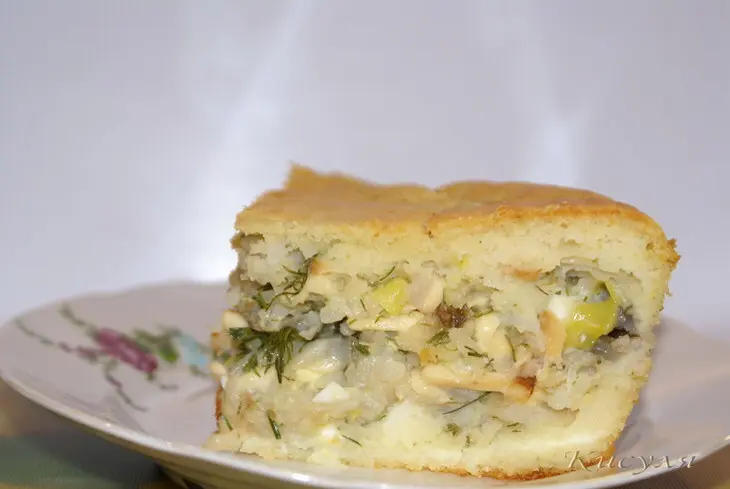 Пирог с рыбой и колбасным сыром: шаг 6