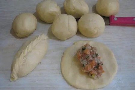 Кибинай с рыбой.: шаг 4