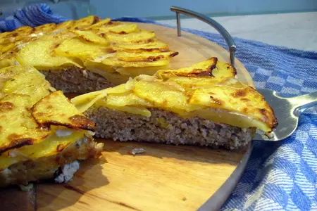 Картофельно-мясной торт "перевертыш": шаг 6