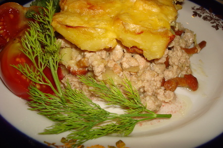 Картофель, запеченный с мясом и грибами: шаг 6