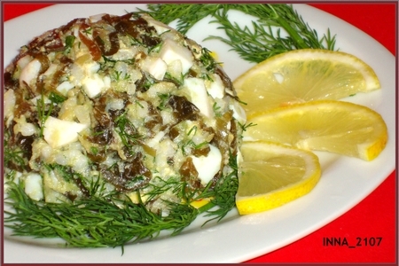Салат из морской капусты  с заправкой из авокадо: шаг 8