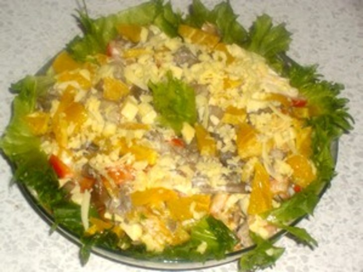 Грибной салат с апельсинами: шаг 8