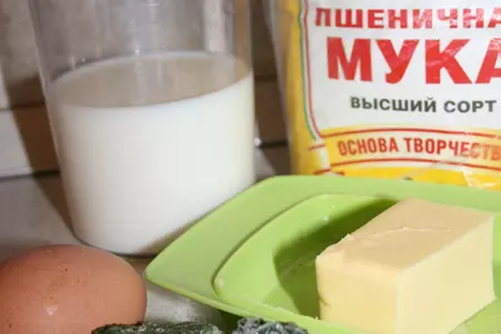 Зеленые блины: шаг 1