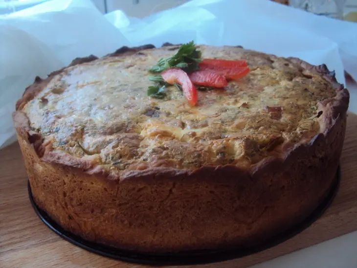Эльзасский пирог с луком и ветчиной: шаг 4
