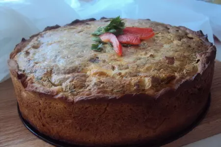 Эльзасский пирог с луком и ветчиной: шаг 4