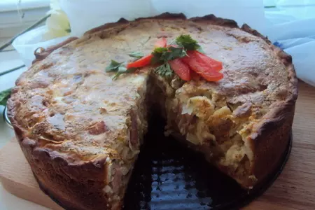 Эльзасский пирог с луком и ветчиной: шаг 5