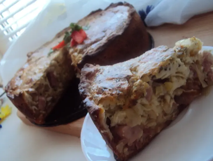Эльзасский пирог с луком и ветчиной: шаг 6
