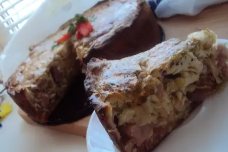 Эльзасский пирог с луком и ветчиной: шаг 6