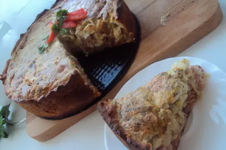 Эльзасский пирог с луком и ветчиной: шаг 7