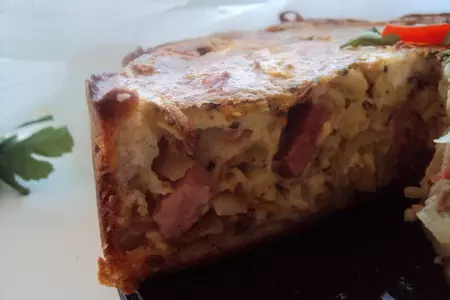 Эльзасский пирог с луком и ветчиной: шаг 8