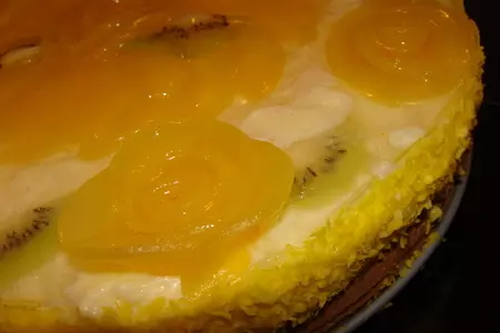 Торт с белым шоколадным муссом и персиками: шаг 4