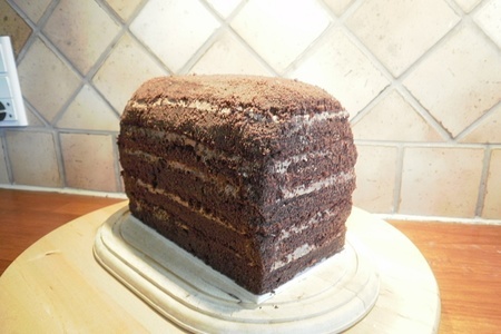 Шоколадный масляный бисквит+ торт-сумка  louis vuitton: шаг 12