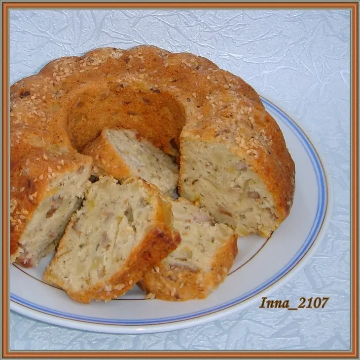 Закусочный кекс с картофелем и мясом.: шаг 7
