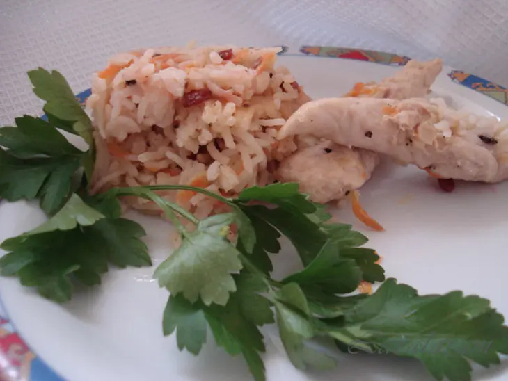 Фальшивый плов (с курицей, ягодами и орехами): шаг 14