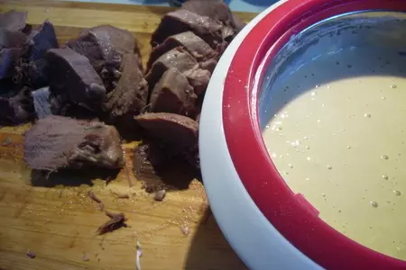 Язык в пивном кляре с соусом "апельсиновый хрен": шаг 2