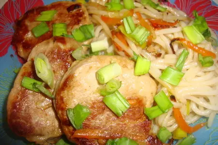 Вырезка с рисовой лапшой и овощами: шаг 8