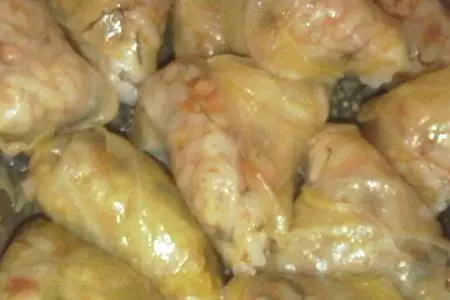 Голубцы с кислой капустой и виноградными листьями: шаг 4