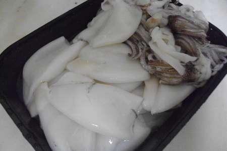Кальмары,фаршированные шпинатом с рисом: шаг 1