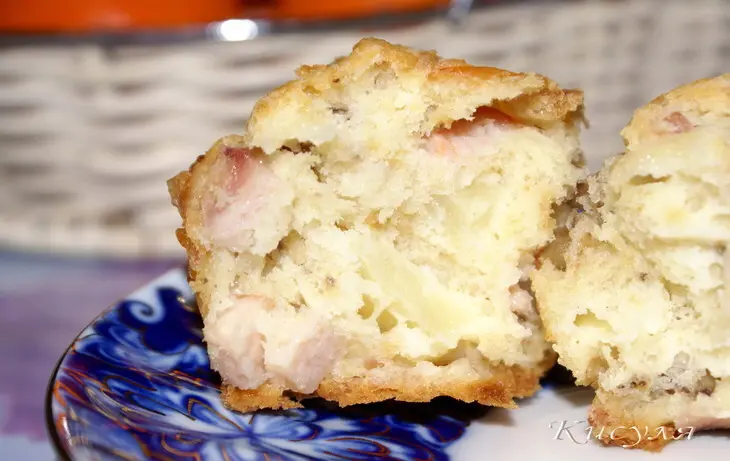 Маффины с ветчиной, ананасом и грецкими орехами: шаг 6
