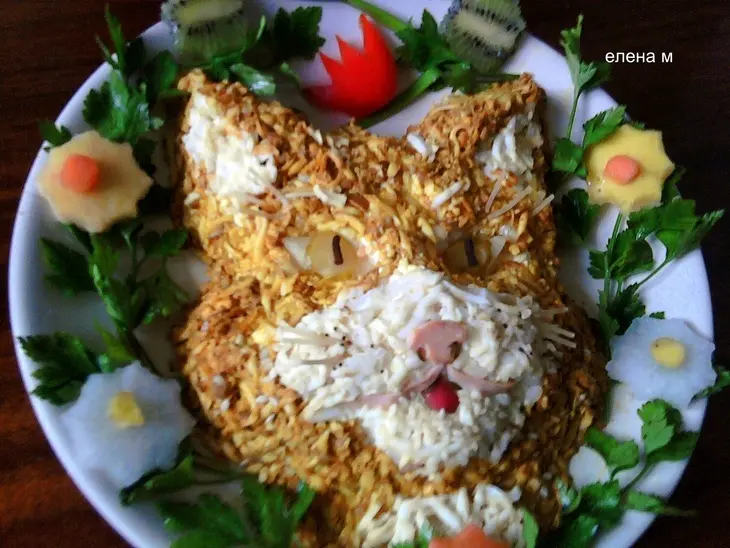 Салат "рыжий кот": шаг 4