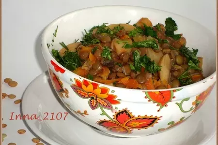 Чечевица с грибами: шаг 1