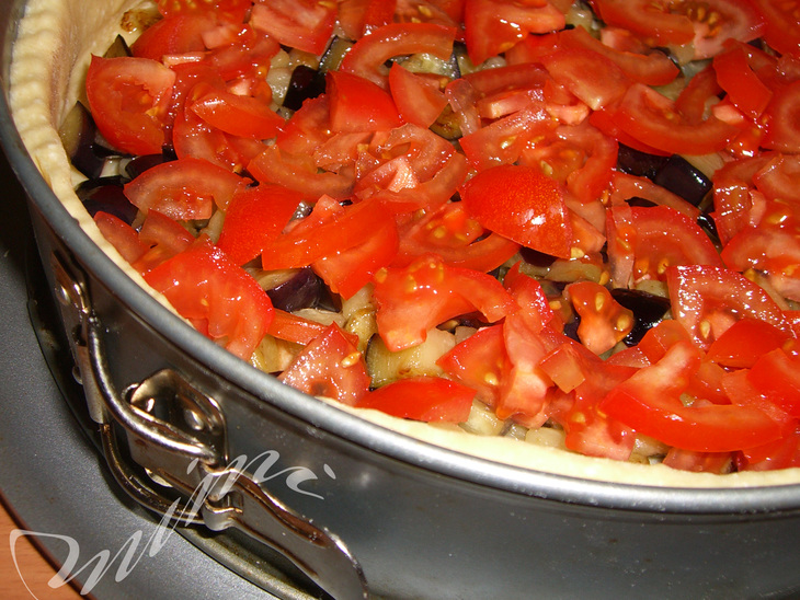 Киш с баклажанами и томатами: шаг 4