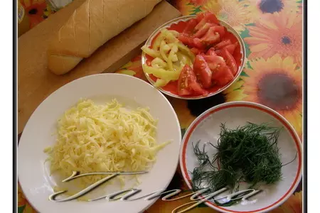 Ленивый сэндвич-багет: шаг 1