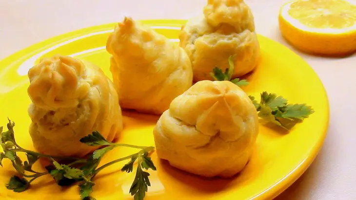 Профитроли с паштетом (паштет из печени индейки и из печени трески!) дедушке 95!!!: шаг 14