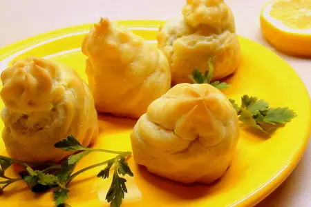 Профитроли с паштетом (паштет из печени индейки и из печени трески!) дедушке 95!!!: шаг 14