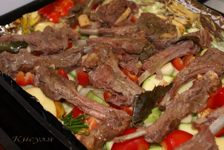 Баранья корейка запечённая с овощами: шаг 5