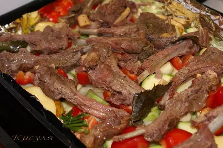 Баранья корейка запечённая с овощами: шаг 5