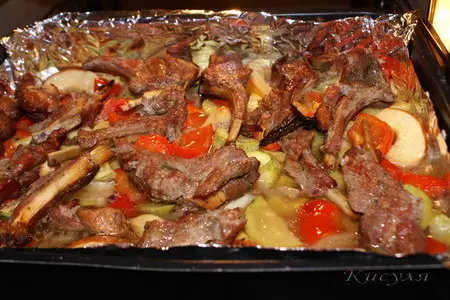 Баранья корейка запечённая с овощами: шаг 6