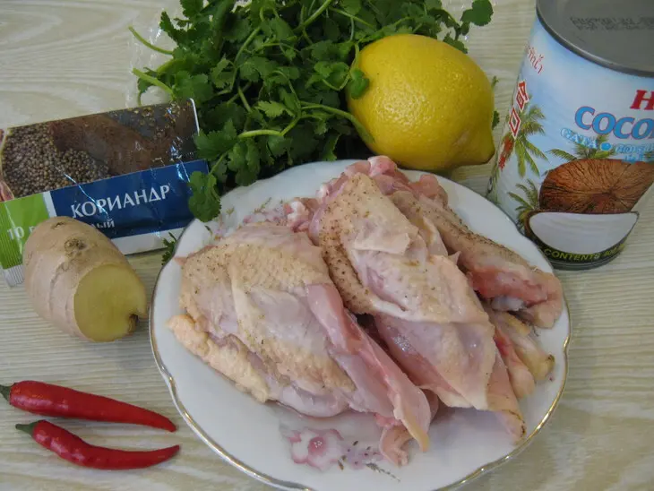 Суп куриный на кокосовом молоке: шаг 1