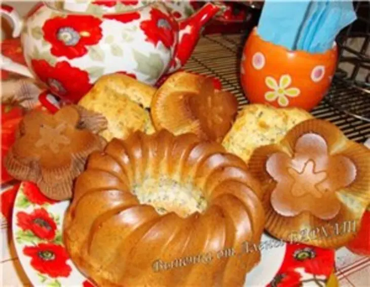 Творожные кексы с маком, какао и ванилью: шаг 1