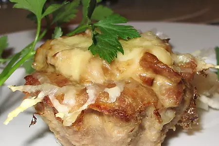 Грибной жульен в мясных корзиночках: шаг 6