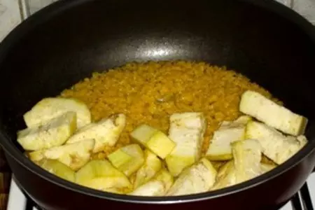 Баклажаны с чечевицей: шаг 3